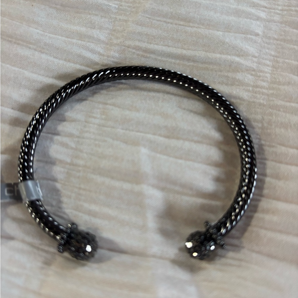 Chico's Twisted Black and Silver Bracelet